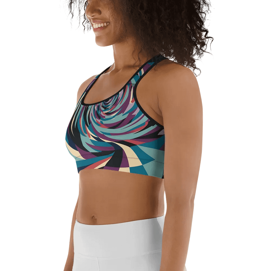 Abstract Lithographic Pattern Design Sports Bra - V5 product image (6)