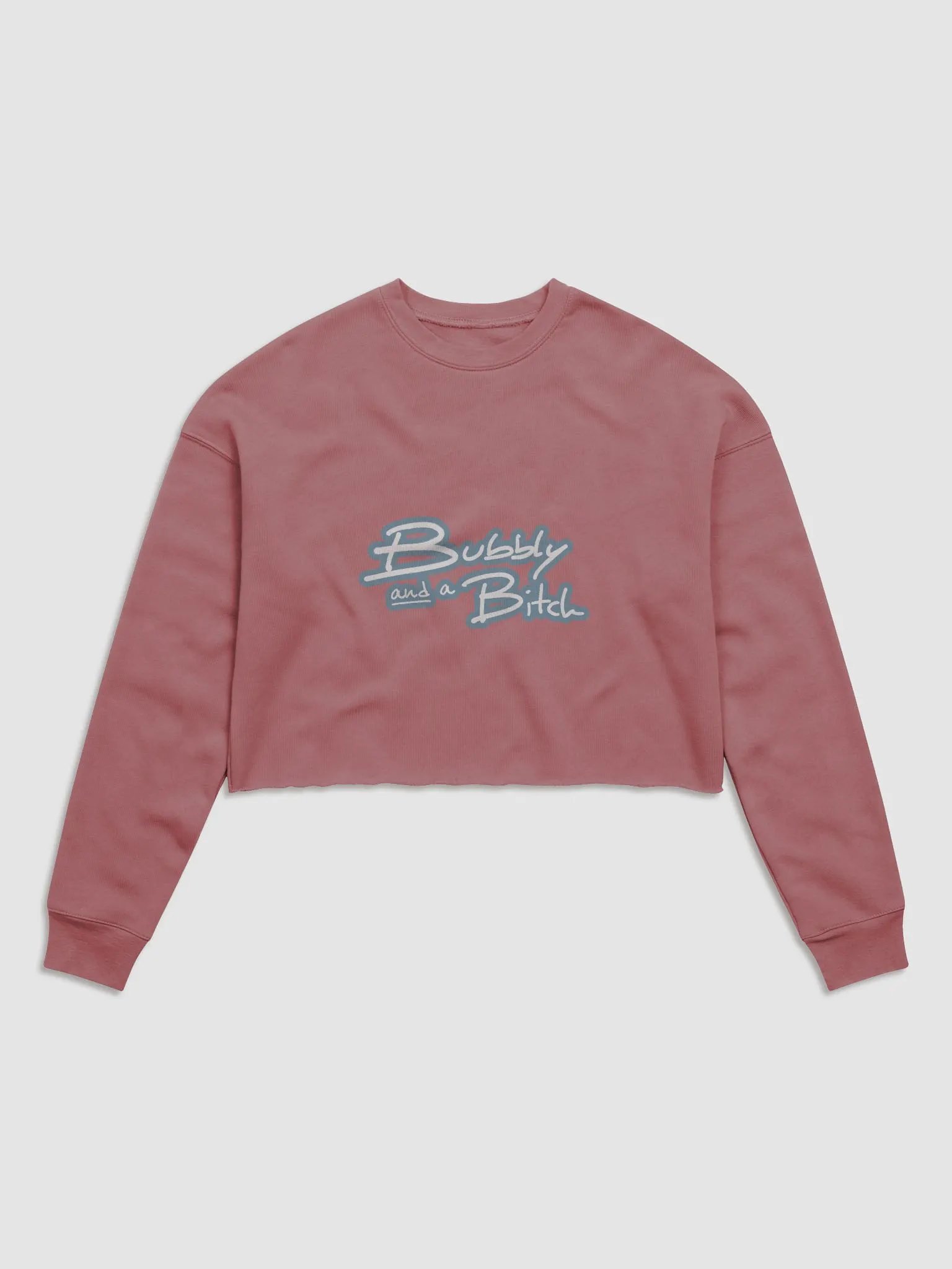 Bubbly and a B*tch (lined design, #709AAF) Women's Fleece Crop Sweatshirt product image (18)