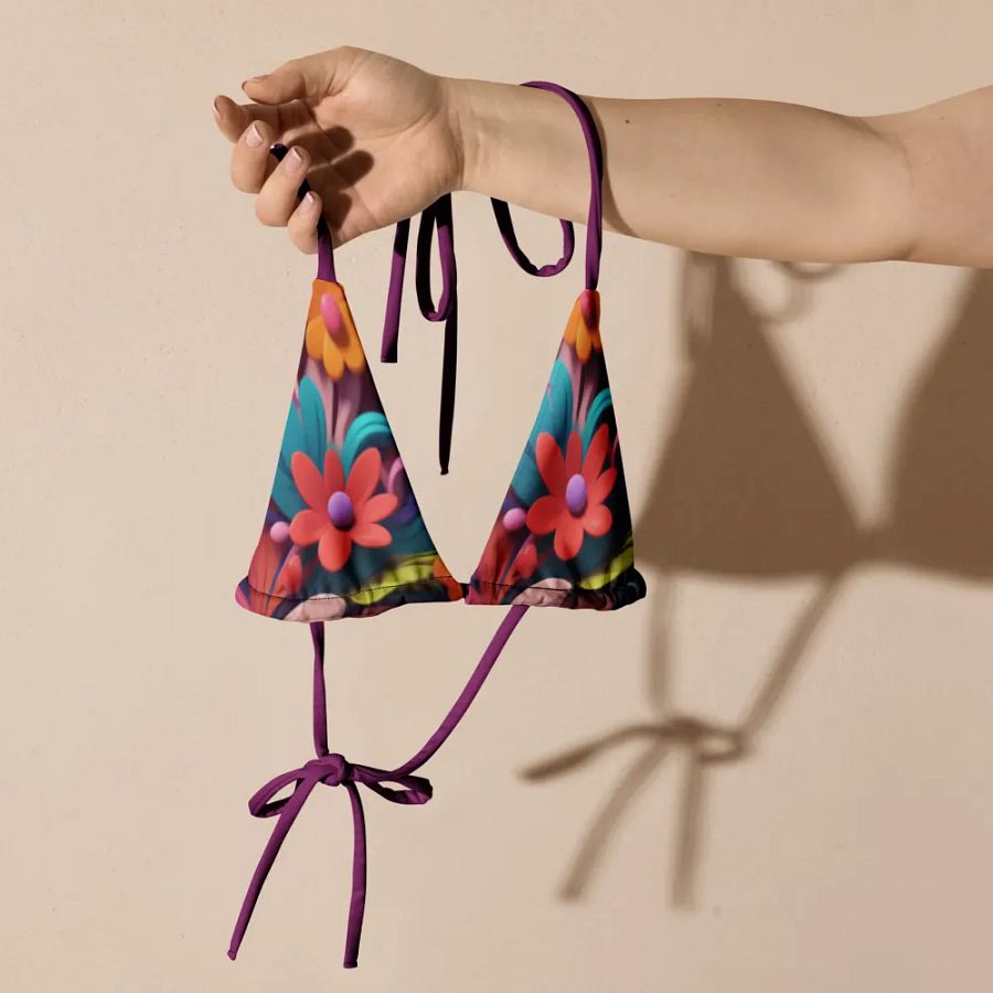 Whimsical Flora Recycled Bikini Top product image (10)