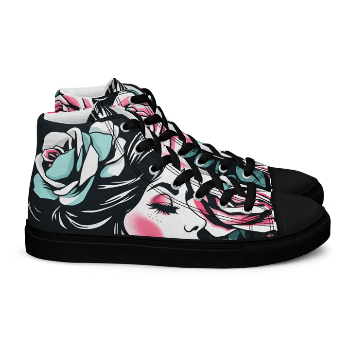 romantic roses Men's high top canvas shoes product image (2)