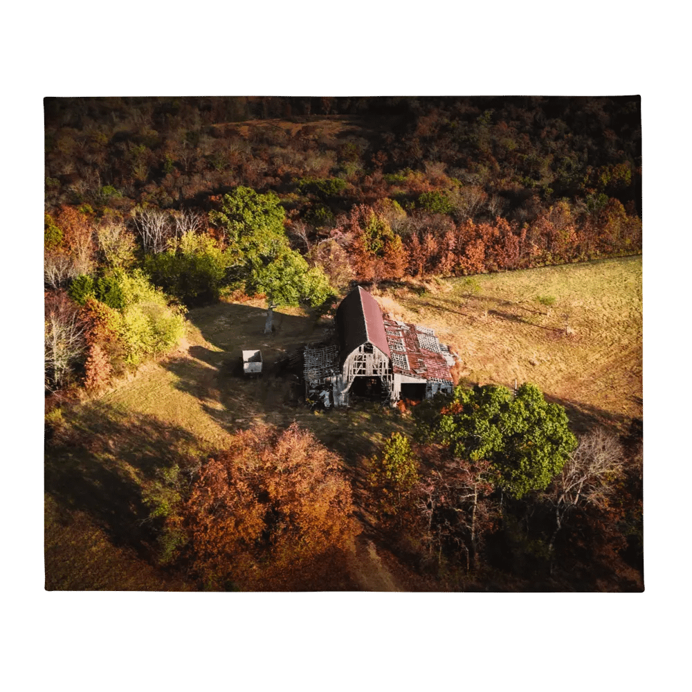 Autumnal Barn Throw - Sublimation Printed on One Side, White on the Other product image (1)