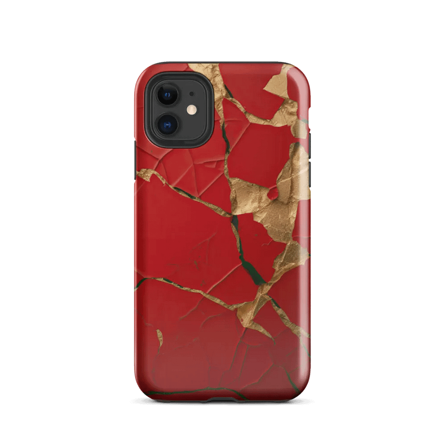 Elegant Red Kintsugi Tough iPhone Case product image (47)