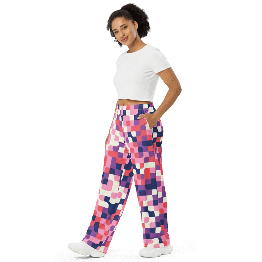 BUIII Pixelated Geometry: Amethyst Dawn Wide-Leg Pants product image (4)