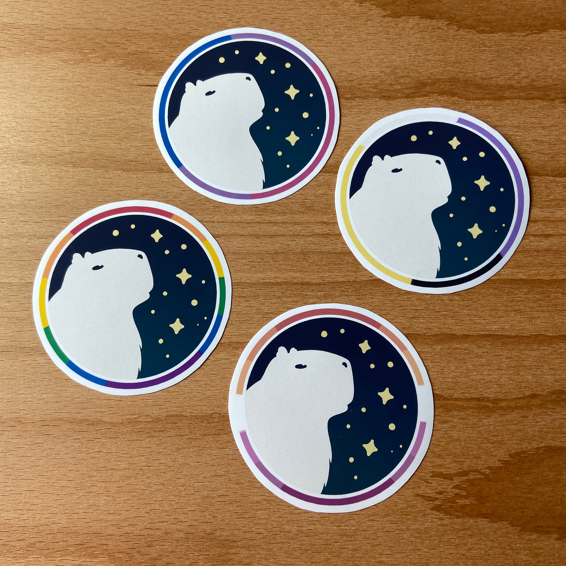 sticker : starry capy - rainbow flags product image (2)
