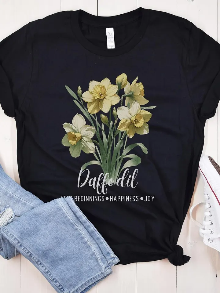 Daffodil Birth Month Flower Tee For March: Reflecting New Beginnings, Happiness, Joy: Perfect Gift for Her product image (2)