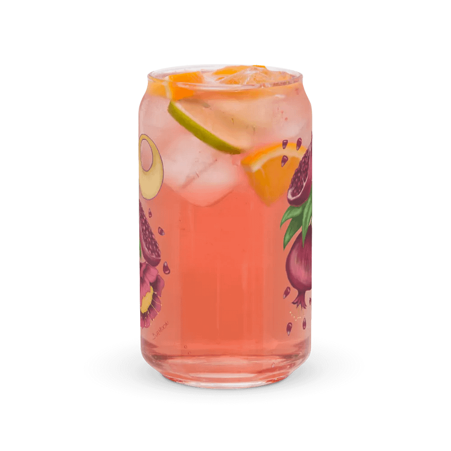Pastel Poms 16 oz glass with or without lid and straw product image (4)