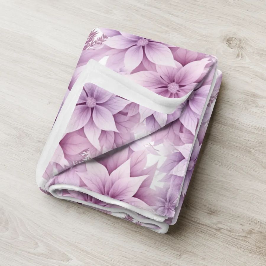 Purple Floral Blanket product image (6)