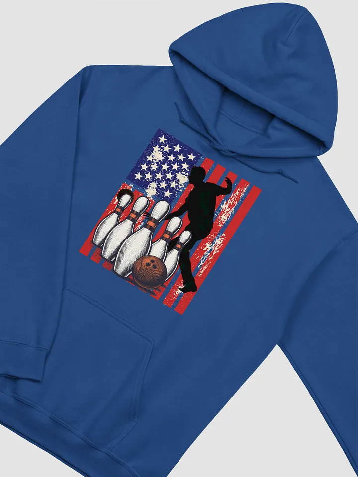 Flag American Bowling Strike Silhouette Hoodie product image (26)