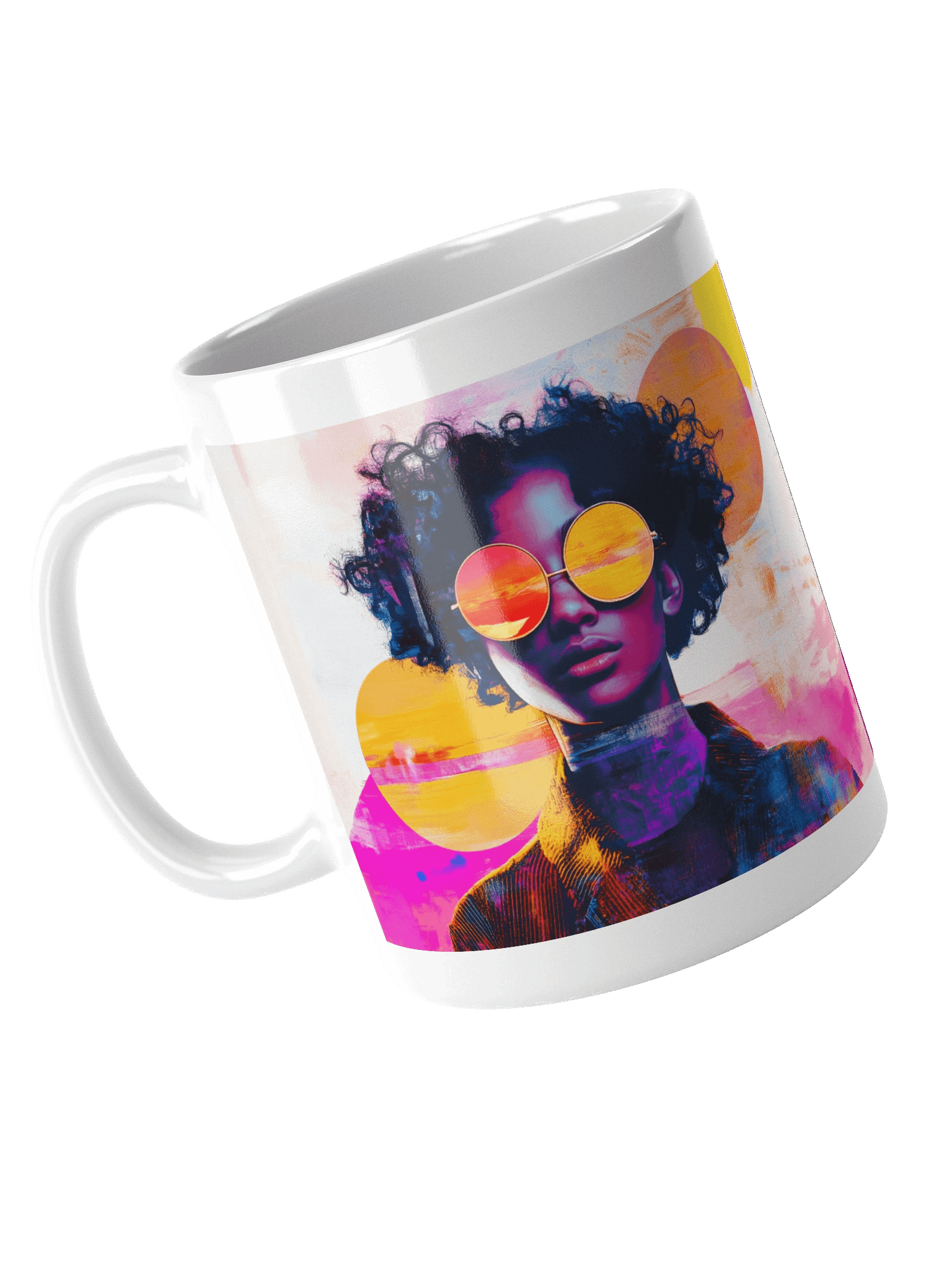 Sunset Sunglasses Coffee Mug Neon Pop Art Portrait product image (4)
