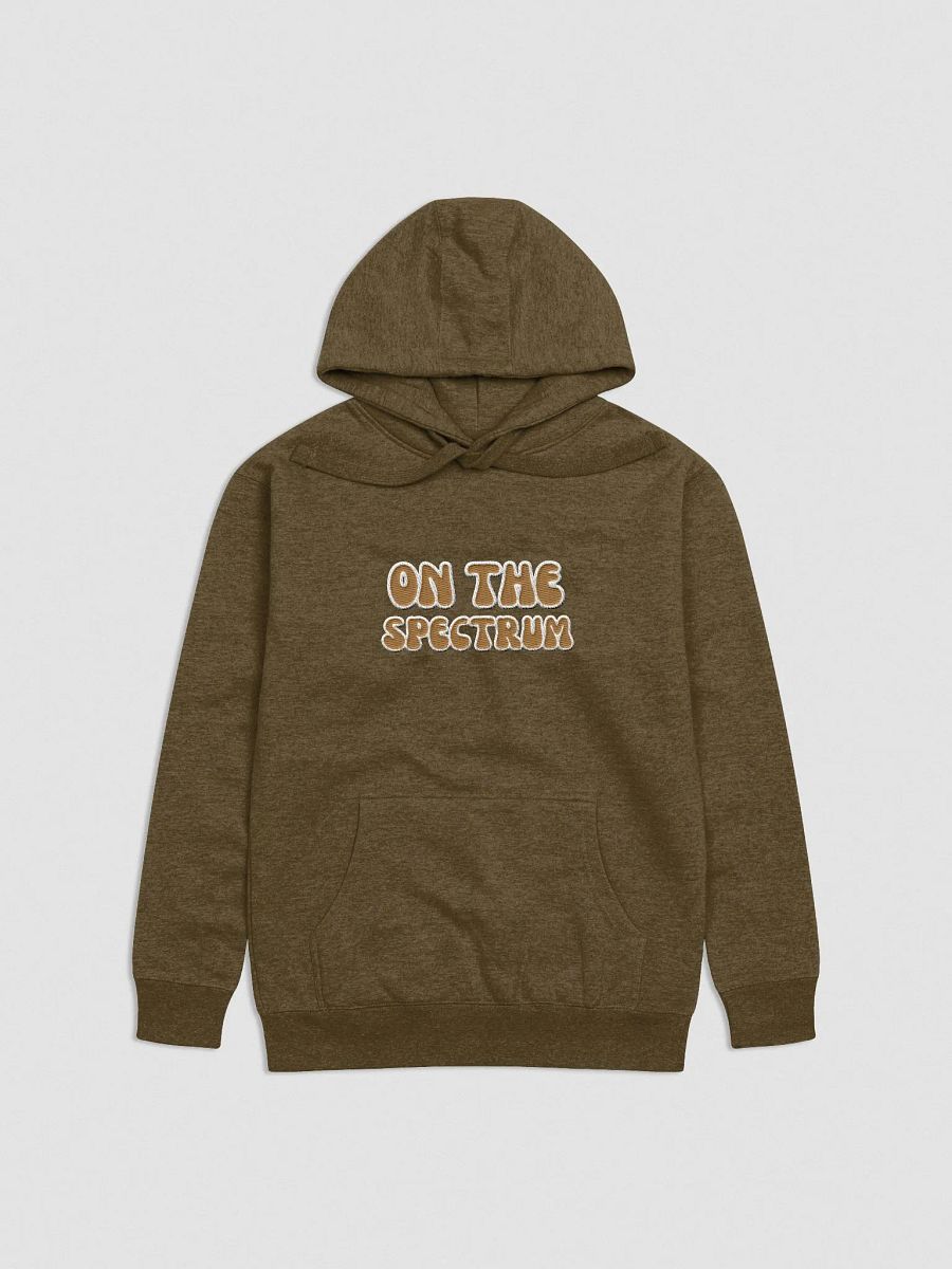 ON THE SPECTRUM lined design (lg., white and brass) embroidered heavyweight hoodie product image (9)