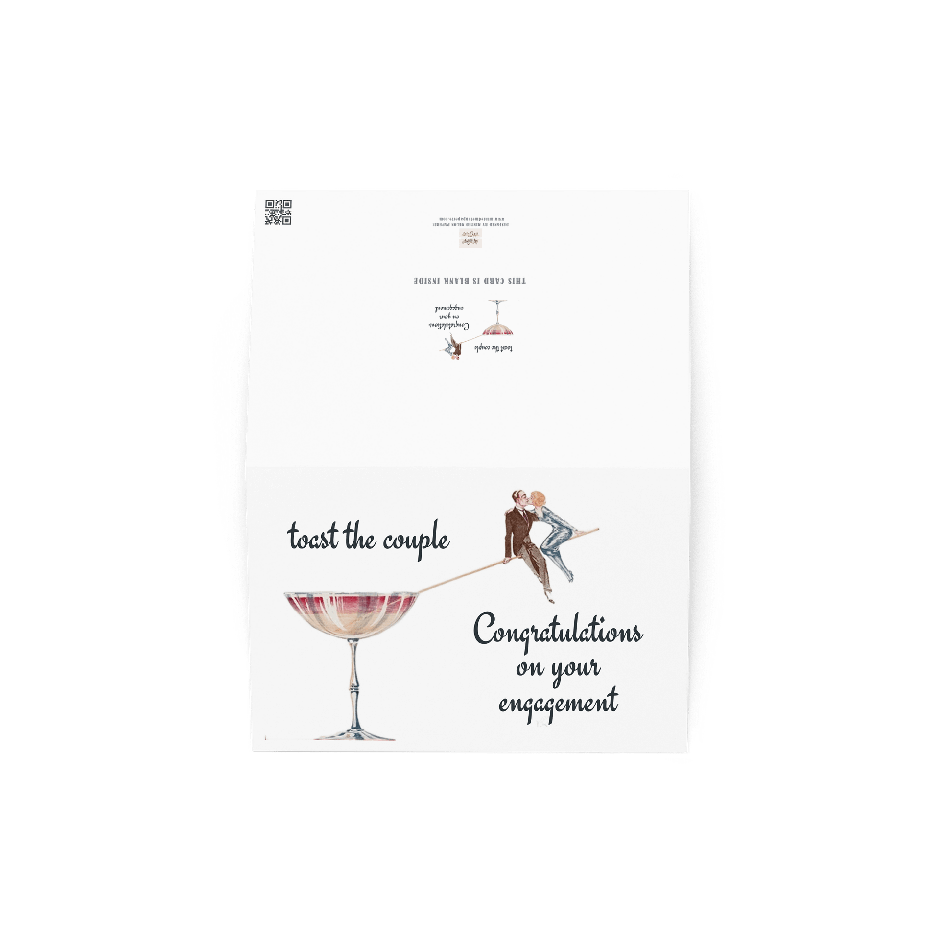 Vintage 1920s Toast the Couple Congratulations on your Engagement Card product image (3)