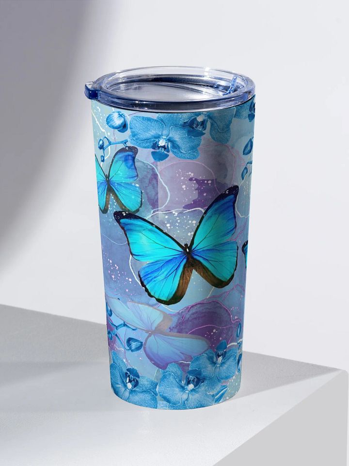 Ethereal Blue Butterfly Stainless Steel Tumbler gift for moms friends ladies colleagues girls product image (2)