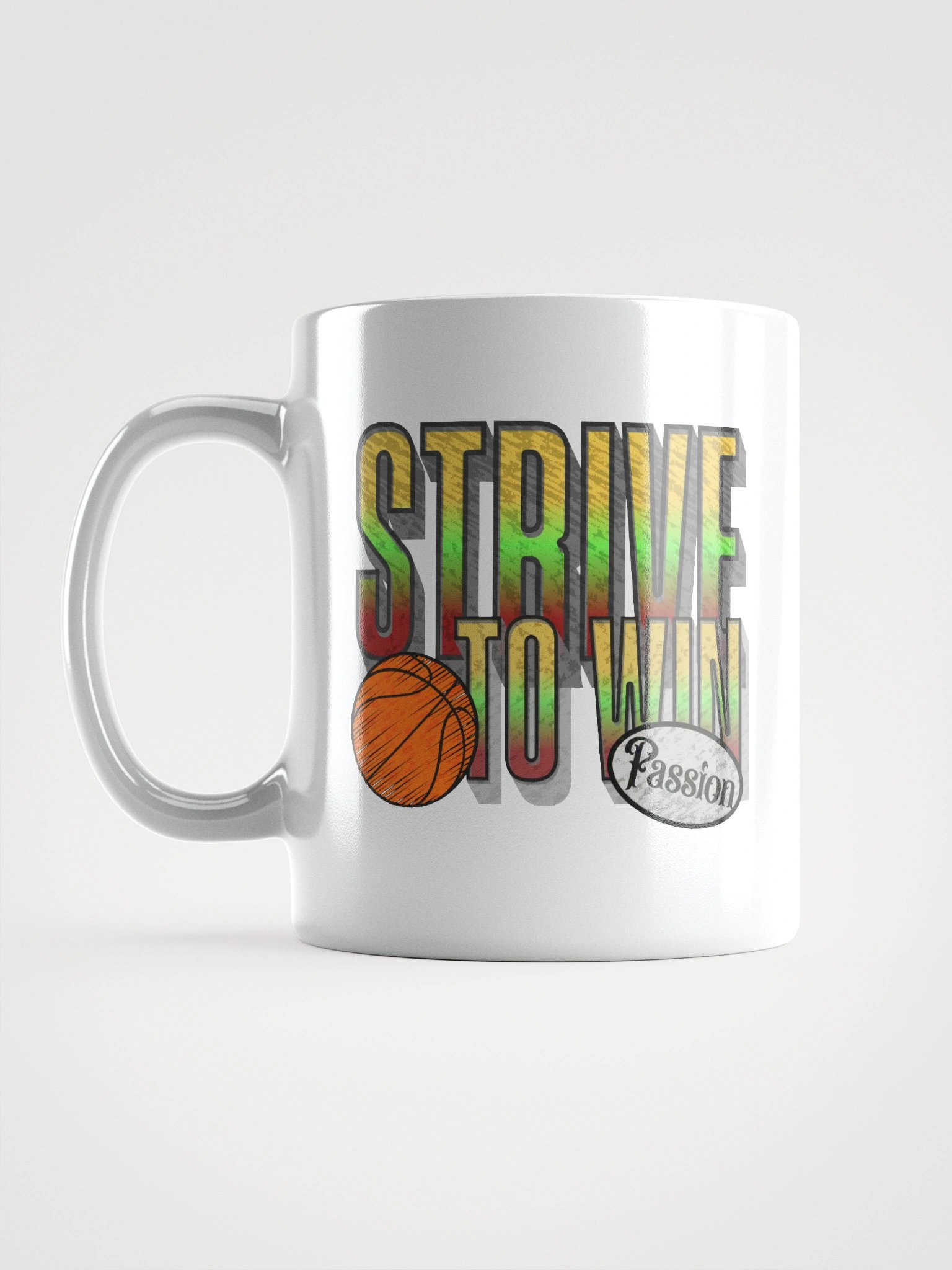 Strive To Win Basketball Passionate Hoops White Glossy Mug product image (11)