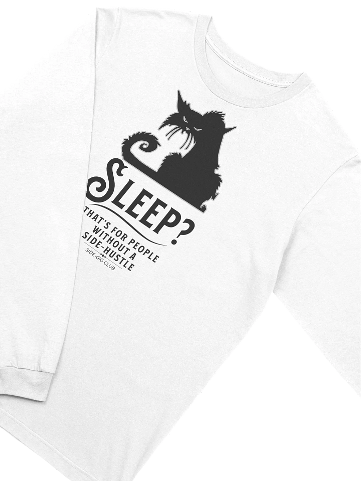 Sleepless Grind: Hustler Cat Long Sleeve Tee in Vivid Black product image (2)