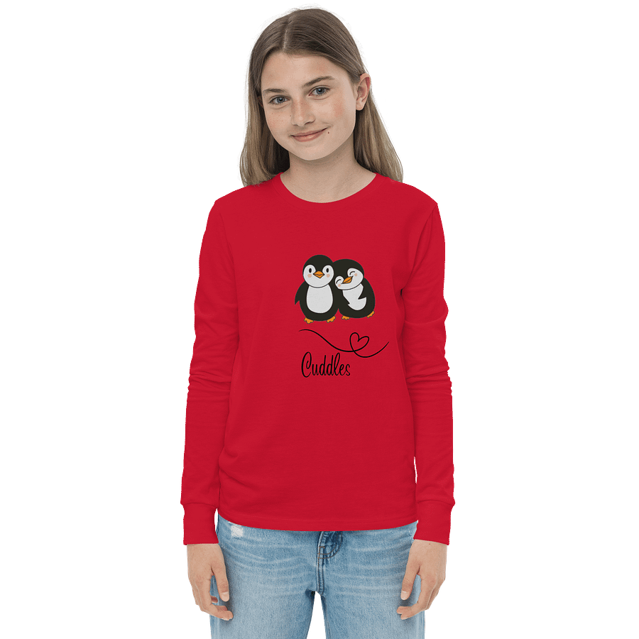Cuddles Penguin Youth Long Sleeve Tee product image (1)