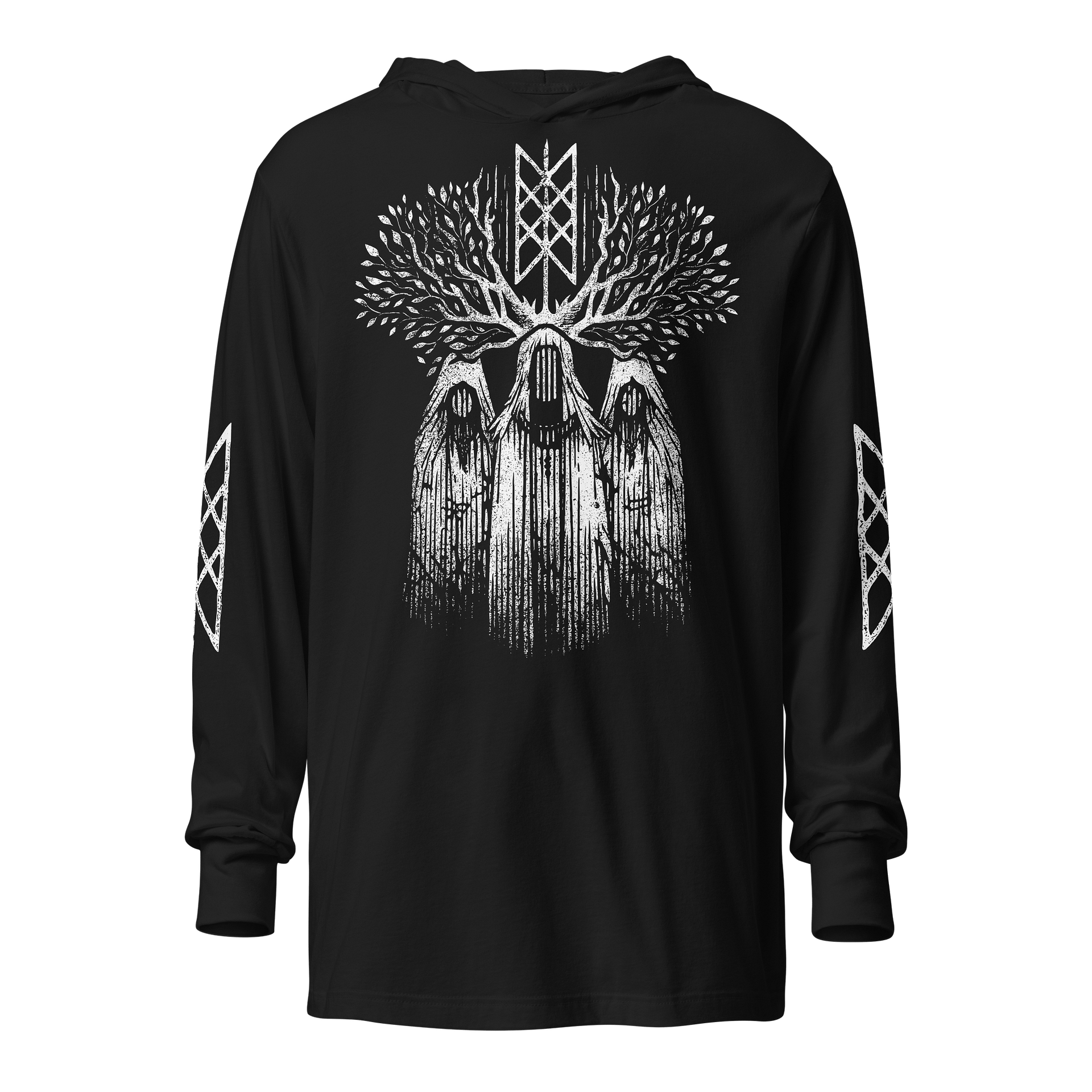 Weavers of Wyrd Hooded Long Sleeve Tee with Sleeve Prints product image (1)