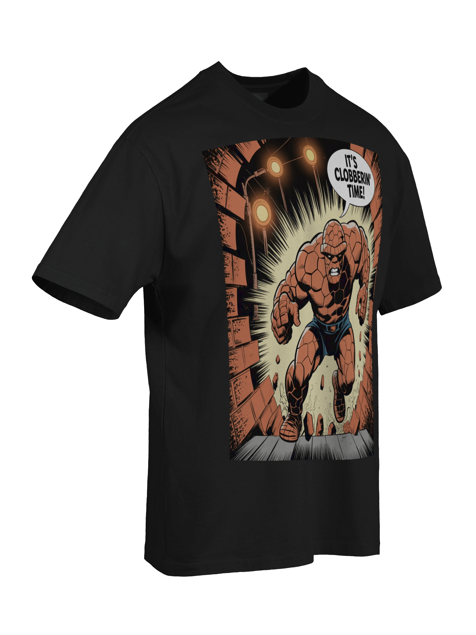 The Thing Clobberin' Time Oversized Faded T-Shirt – Orange Rock Rampage product image (8)