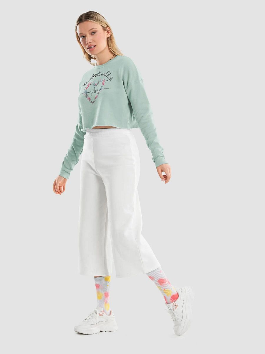 EKG Heartbeats & Hugs Crop Sweatshirt product image (24)