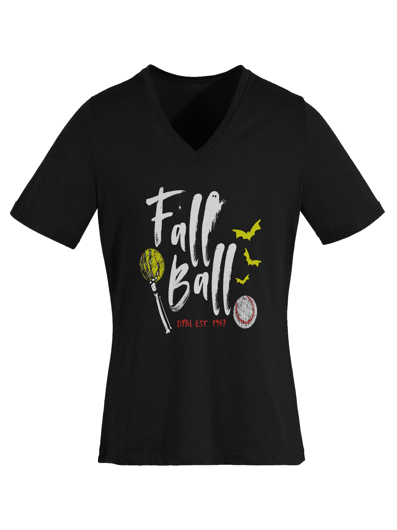 Adult 'Fall Ball' Women's V-neck T-shirt product image (6)