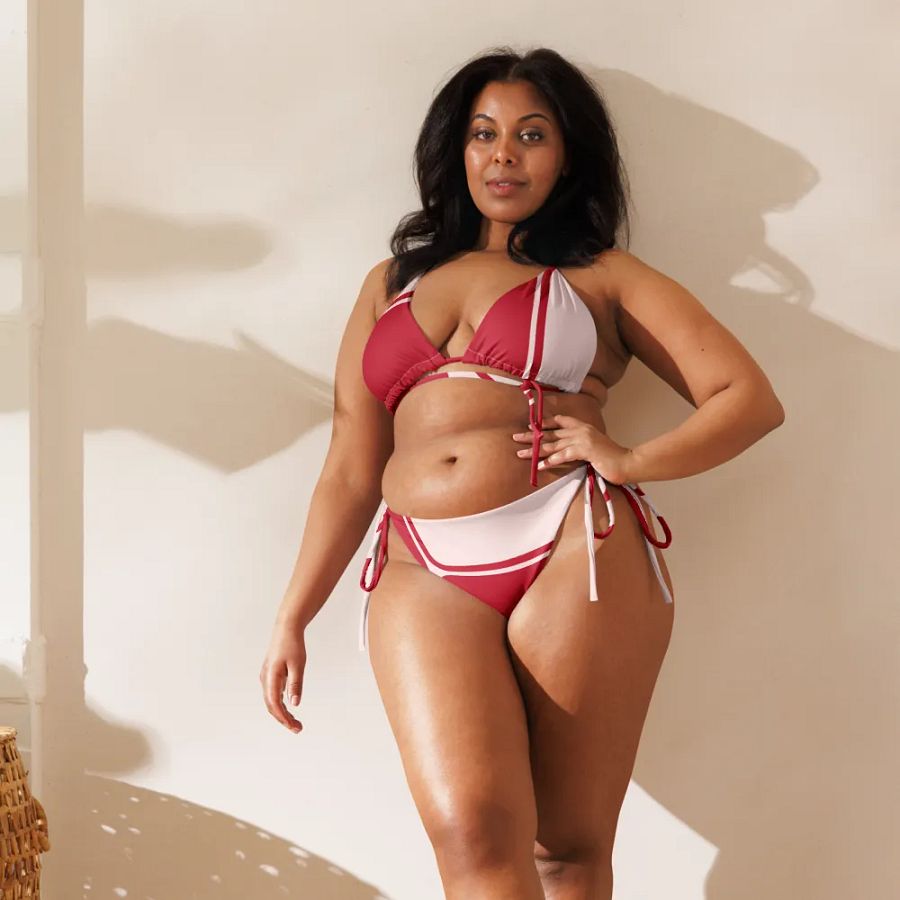 All-Over Print String Bikini - Stylish Red product image (10)