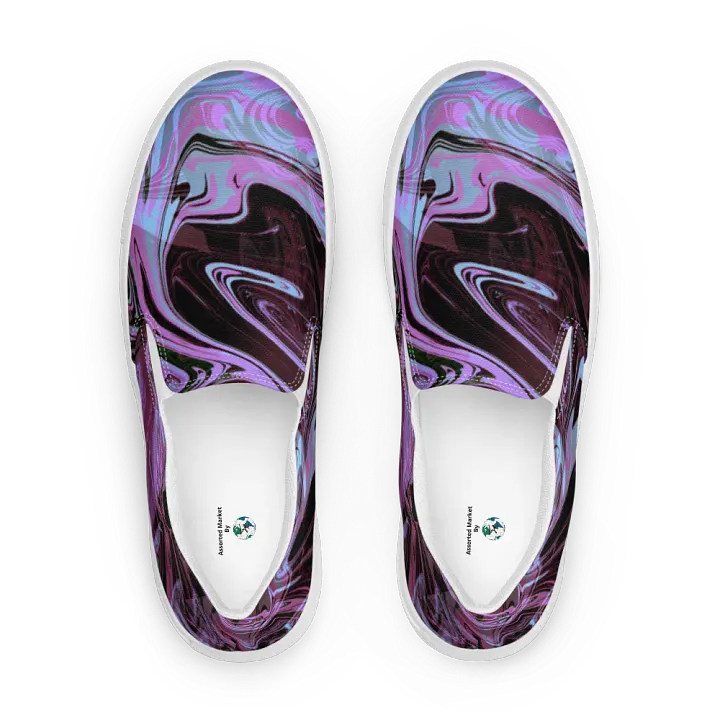Marbled Dreams Swirl Pattern Womens Slip-On Canvas Shoes product image (1)