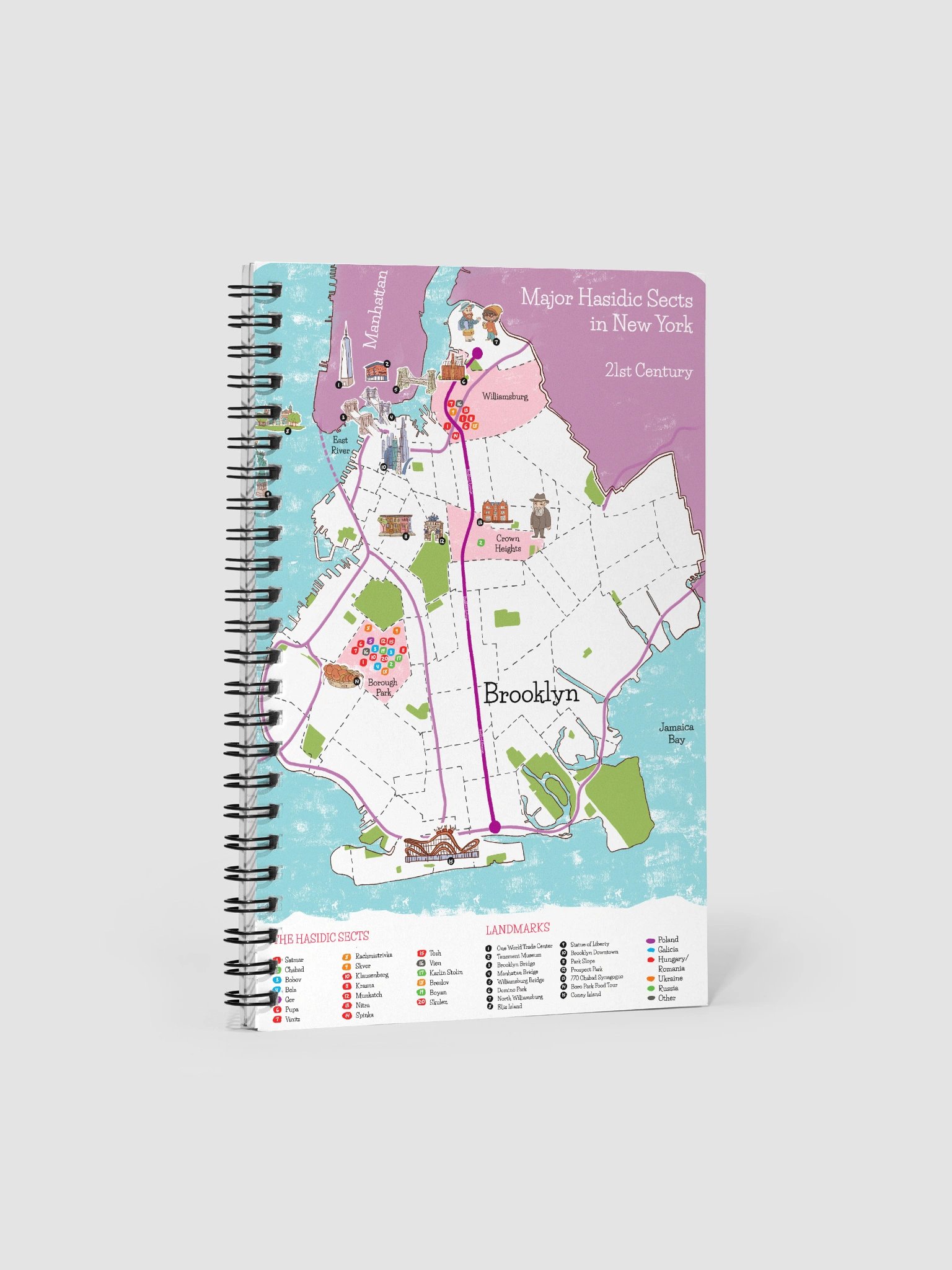 NY Hasidic Sects Map - Notebook product image (1)