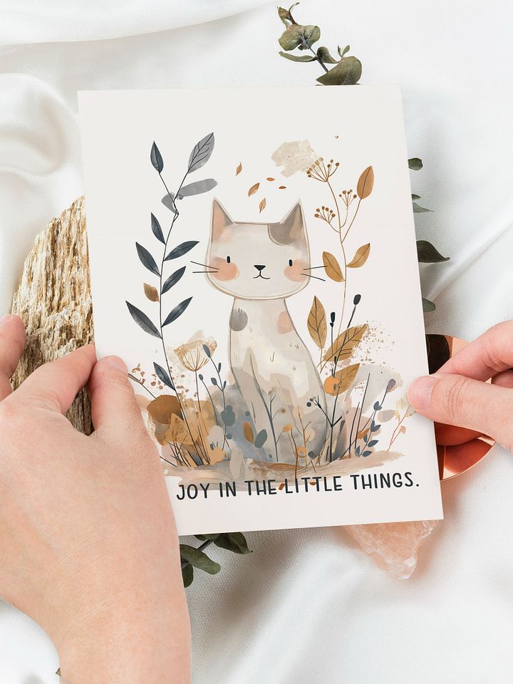 Find Joy in the Little Things Printable Cat Art Card product image (1)