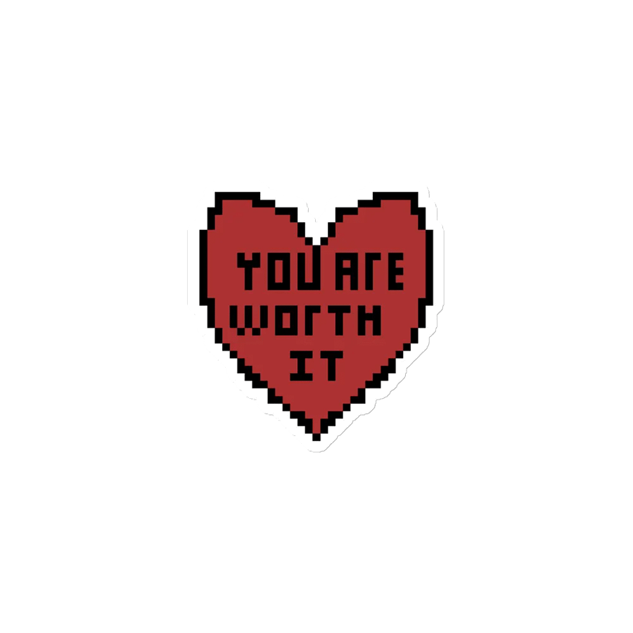 You are worth it pixel heart magnet product image (1)