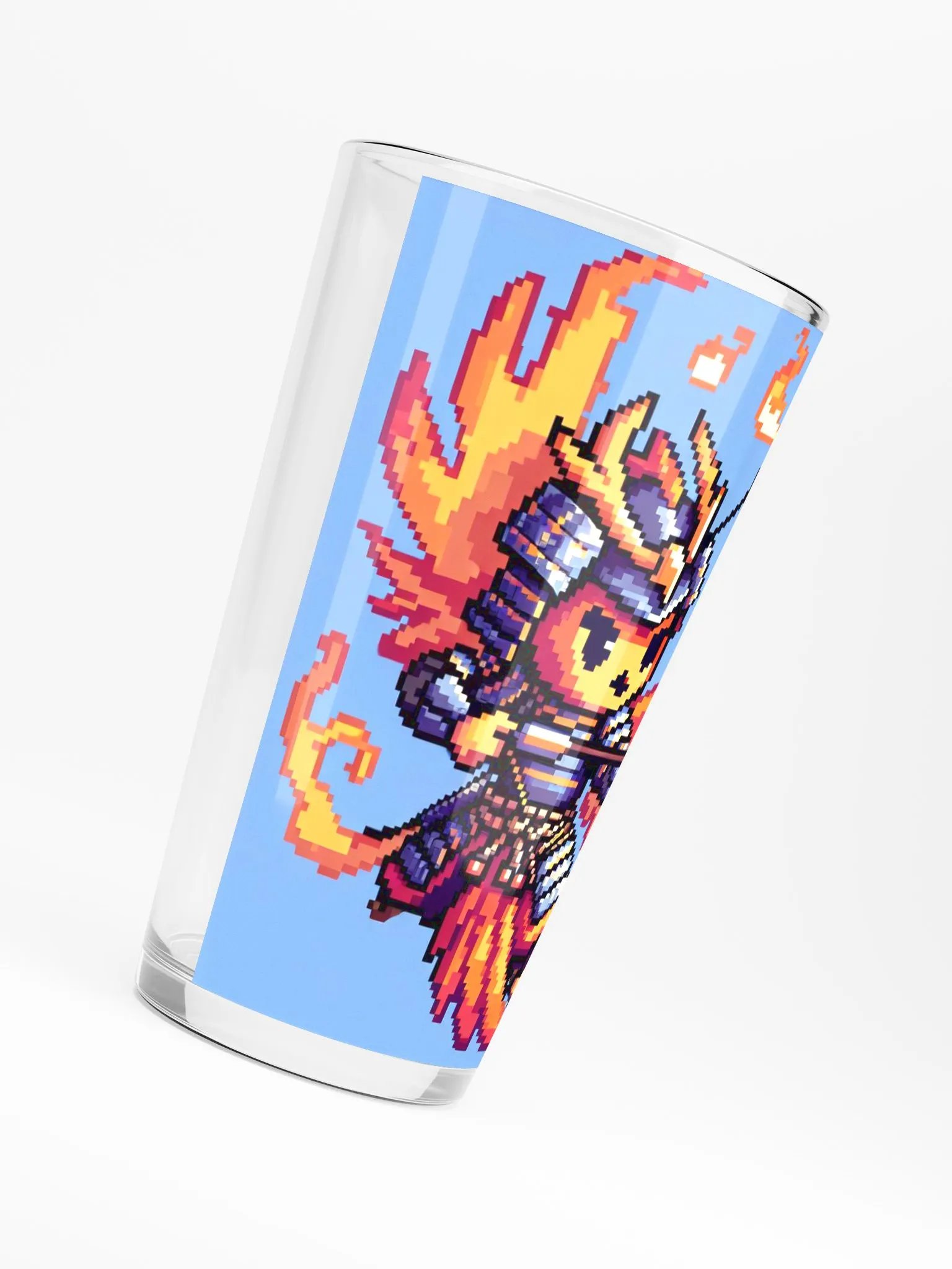Pixel Art Phoenix Samurai Archer Pint Glass product image (6)