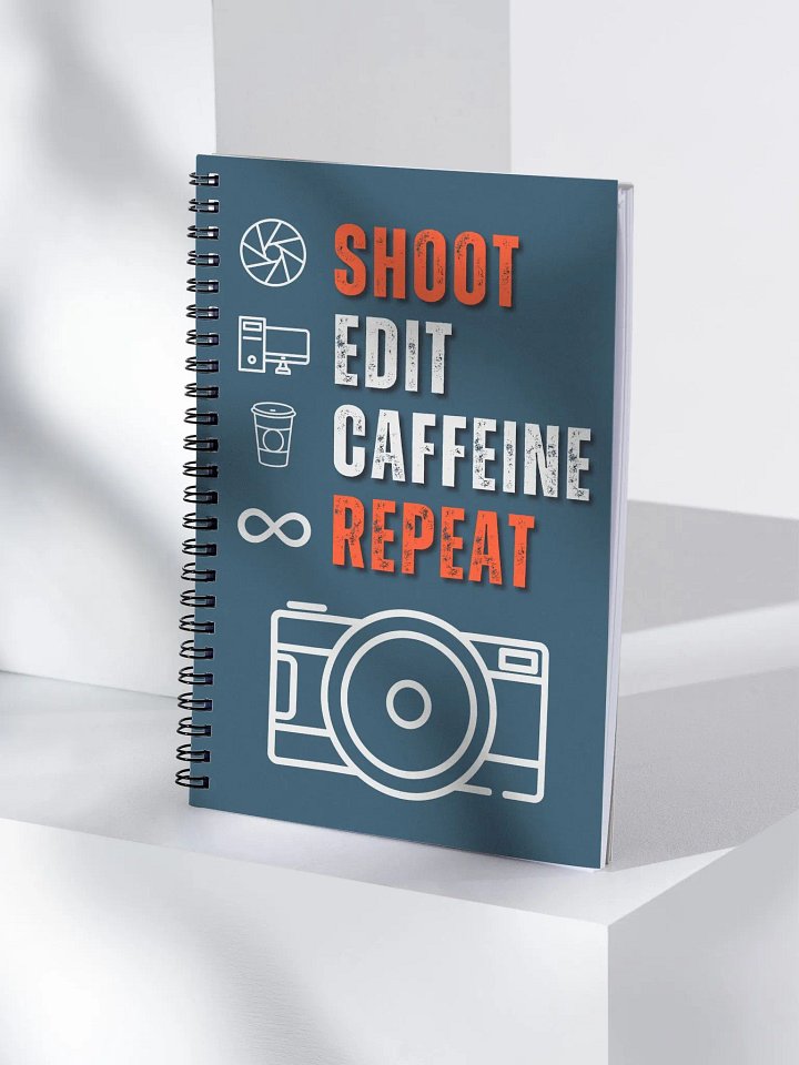 Shoot Edit Caffeine Repeat Spiral Notebook product image (2)