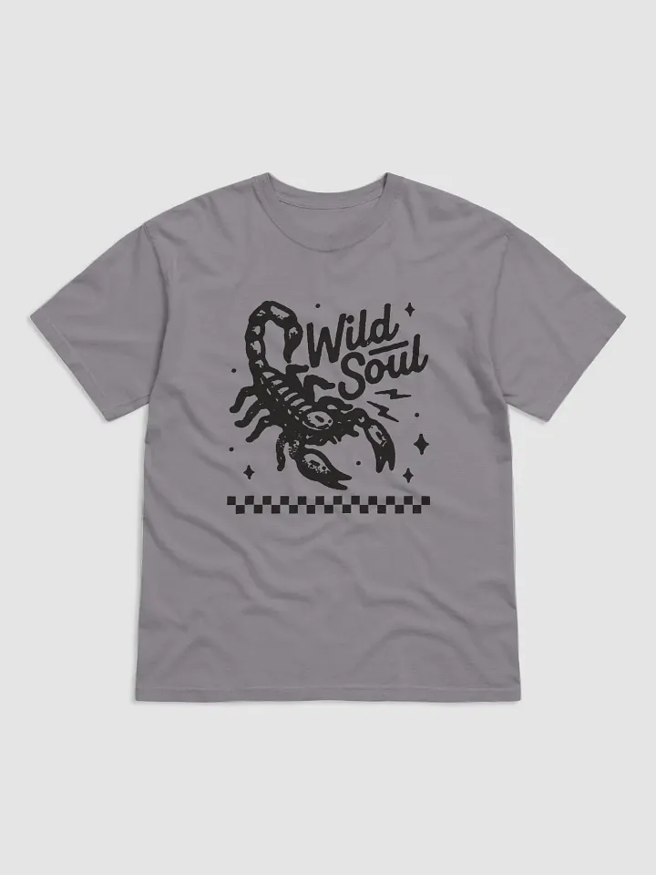 Wild Soul | Retro-Style Western Desert Hipster T-Shirt of a Scorpion on a Checkerboard Pattern product image (11)