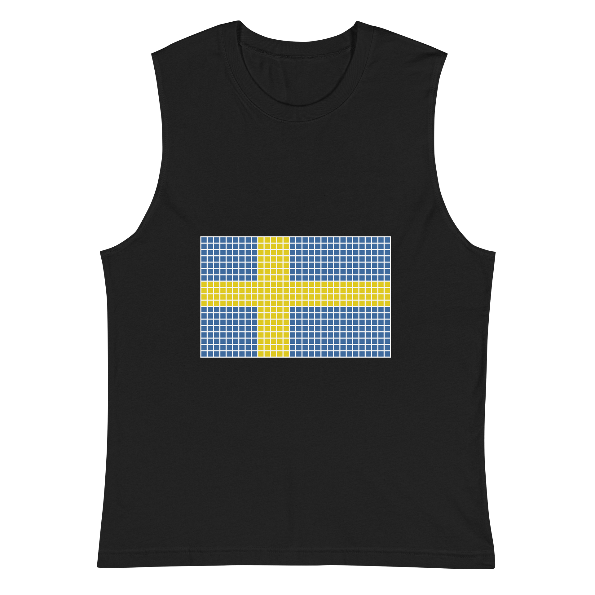 Pixelated Sweden Flag Muscle Tank product image (3)