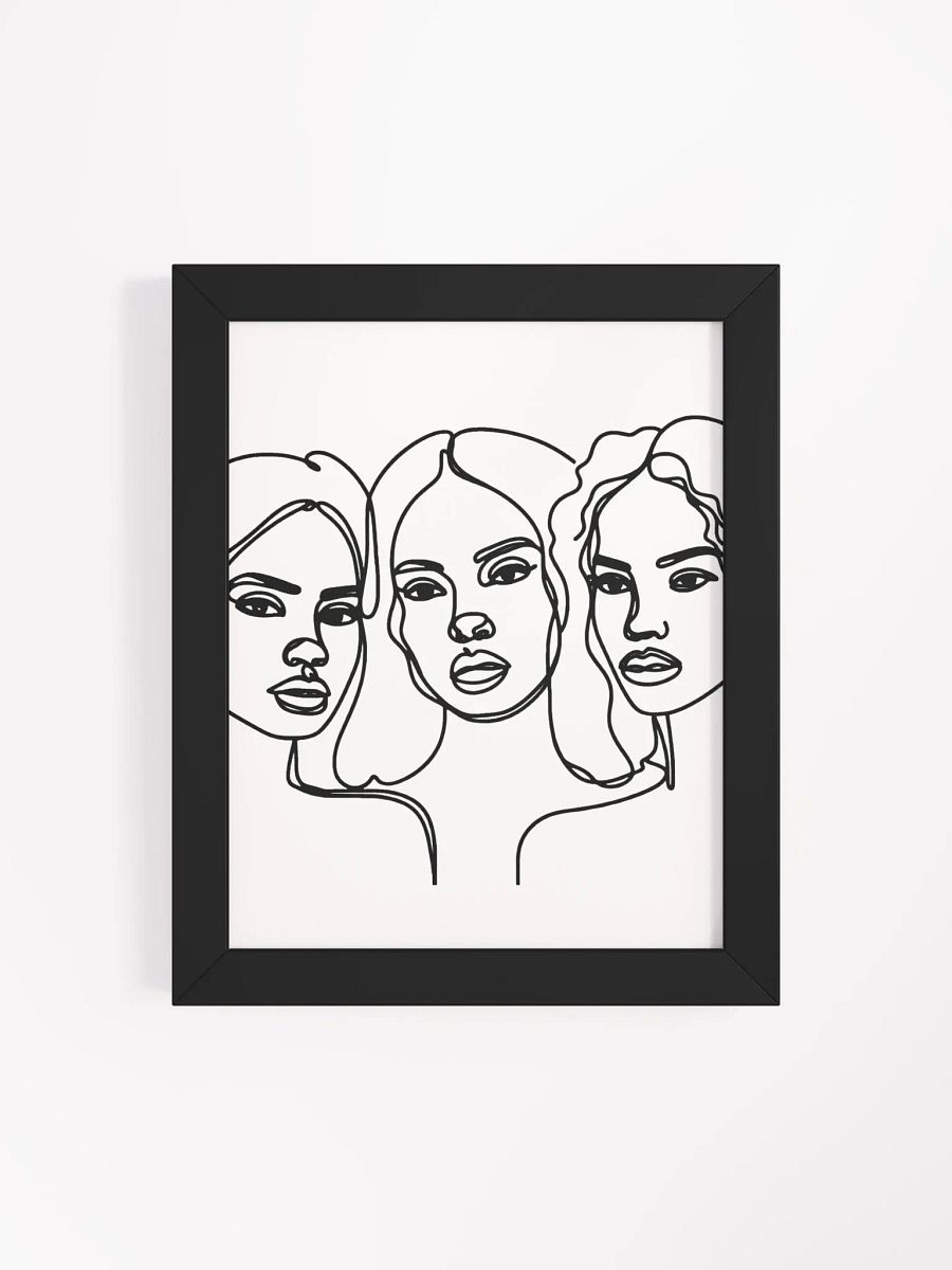 Three Beautiful Black Women Line Art Poster product image (119)