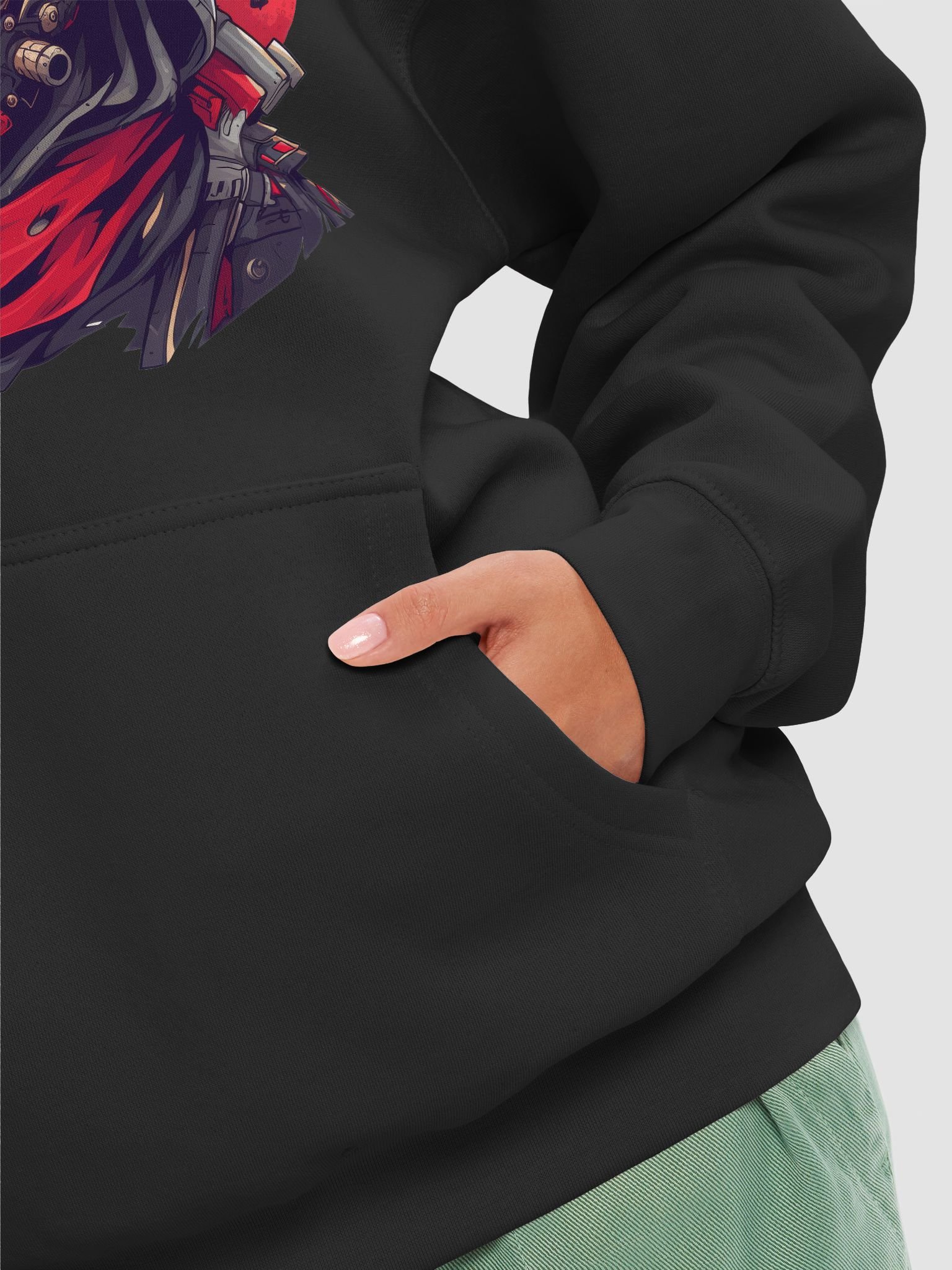 Samurai Ninja Graphic Black Hoodie product image (8)