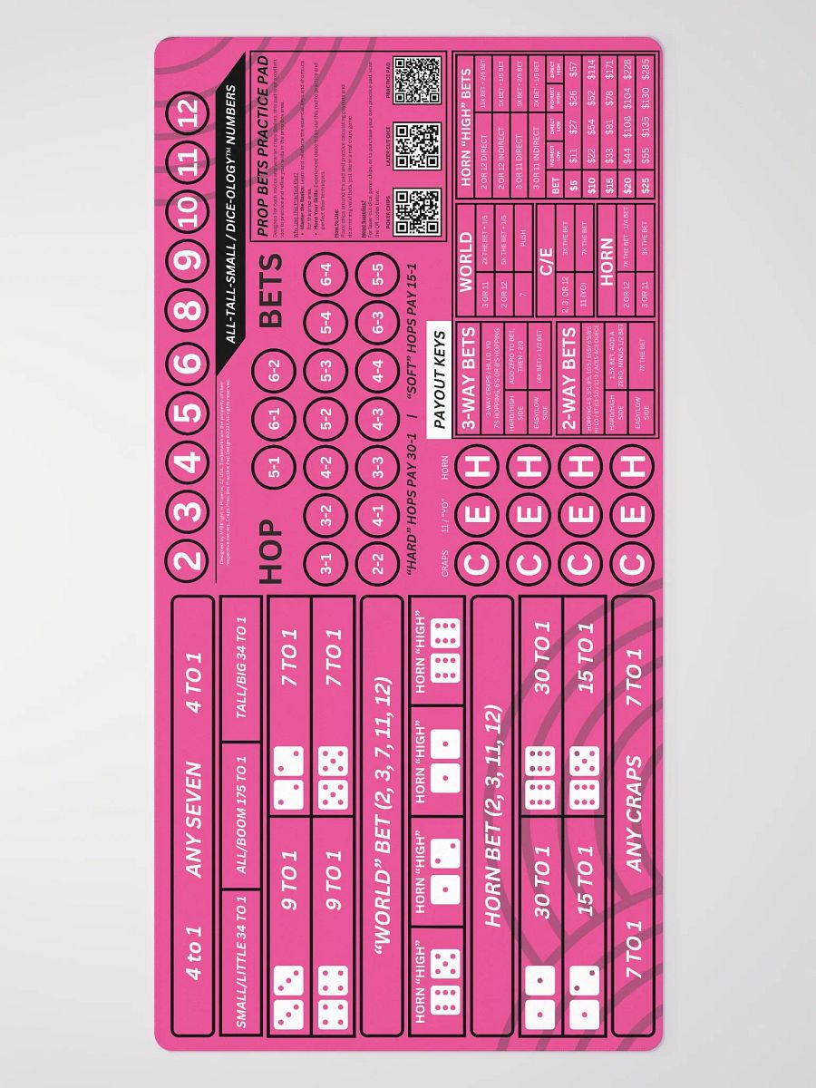 Craps Prop Box Practice Pad - Hot Pink product image (2)