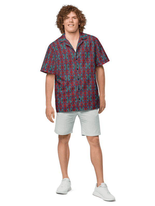 Red Stained Glass – Vibrant Red Pattern Hawaiian Shirt product image (2)