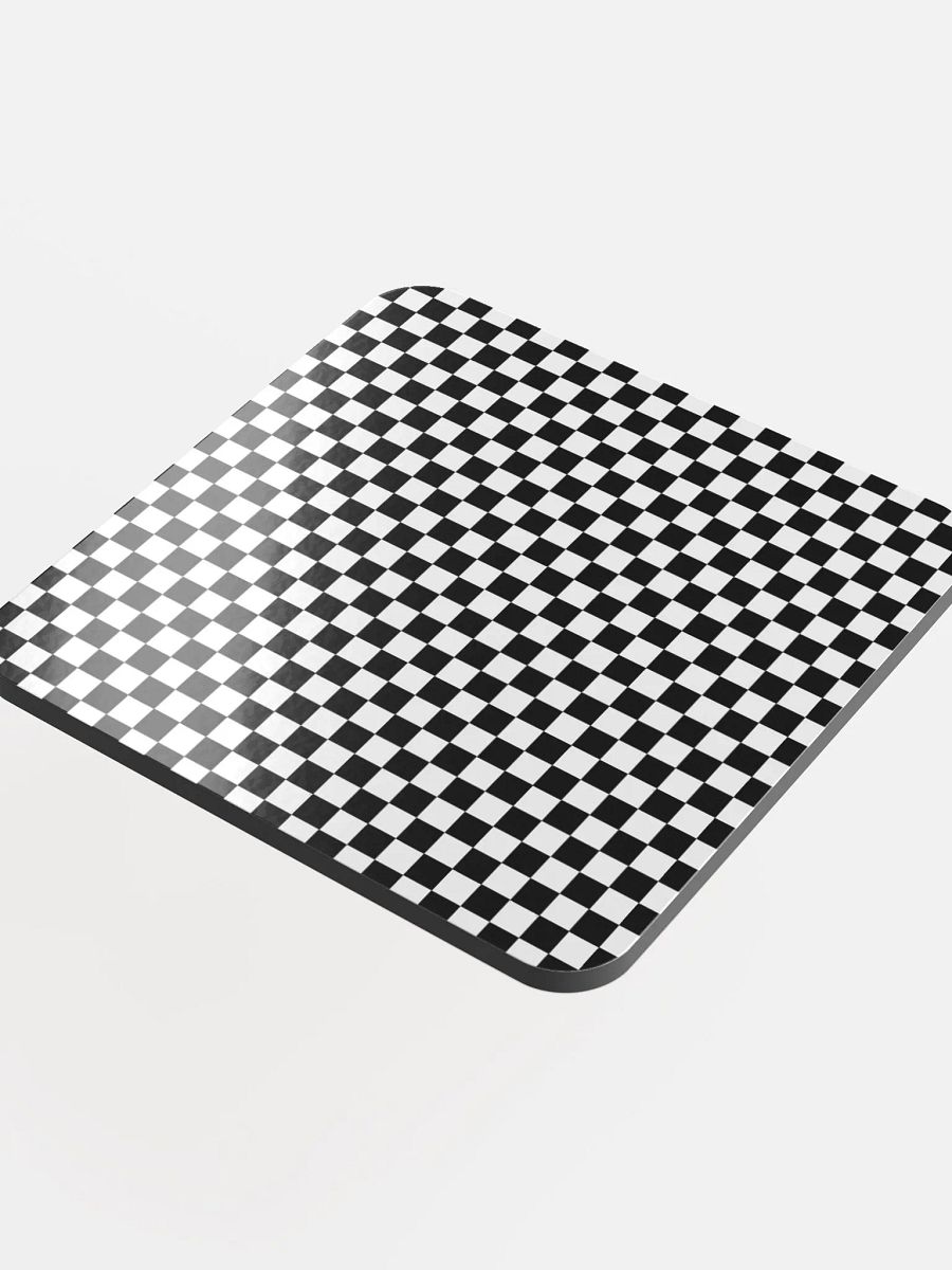 Checkers! Black and White Checkered Cork Coaster product image (4)