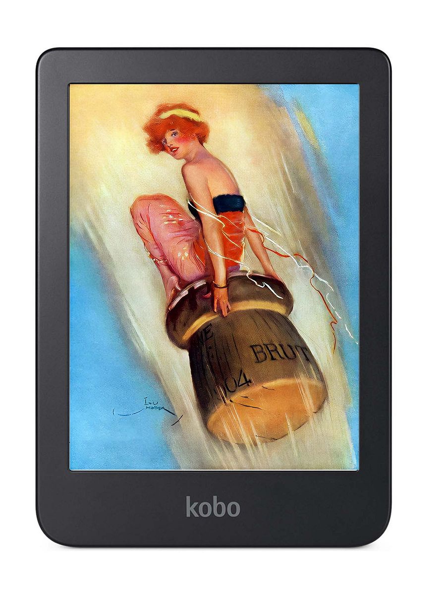 eReader Kobo Colour Screensaver Lock Screen for Kobo Libra Clara Vintage Flapper Champagne Art for Bookish Booktok Book Lovers product image (6)