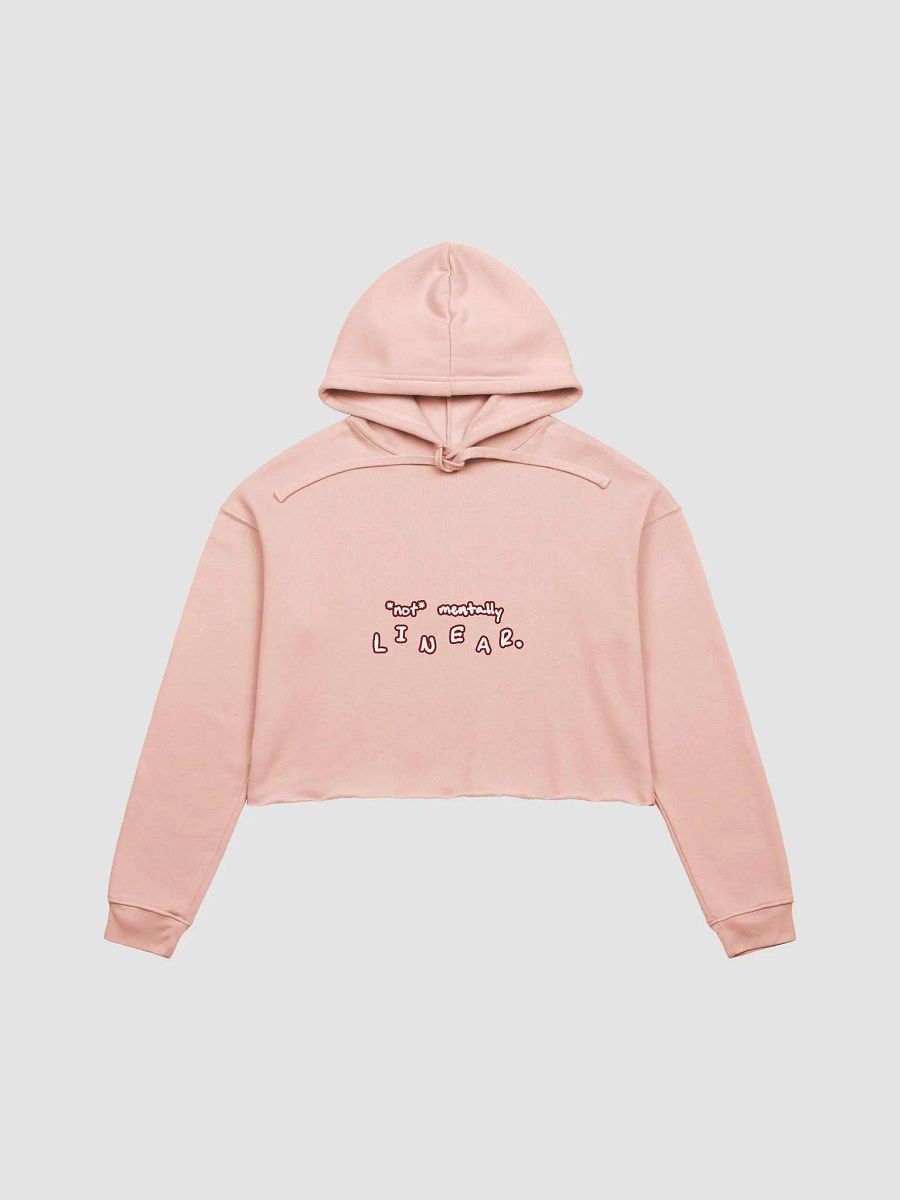 *not* mentally linear (lined design, #6D1616) fleece cropped hoodie product image (6)