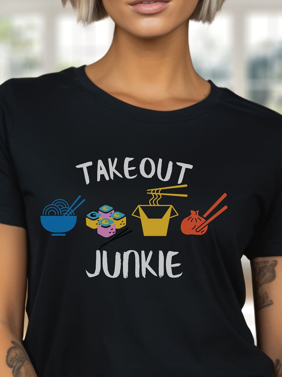 Take Out Junkie - Asian Food Lover - Bella Canvas 3001 Unisex Staple T-Shirt - Dark Colors product image (1)