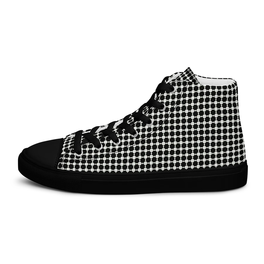 Abstract Black and White Chain Design Men's Canvas Shoe High Tops product image (11)