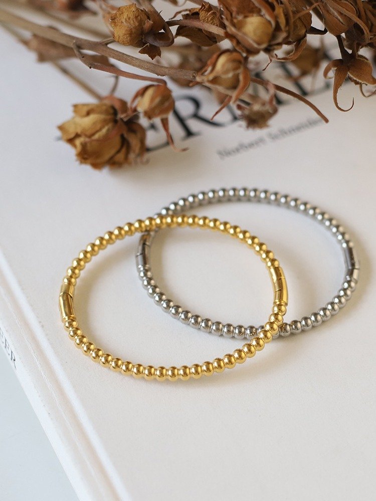Round bead Bracelet | 18K Gold Plated product image (7)