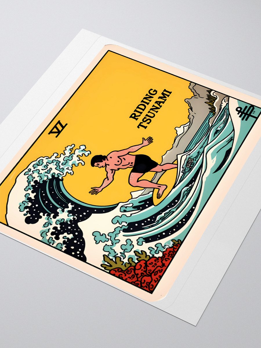 Vintage Tsunami Tarot Card Art Print Sticker product image (9)
