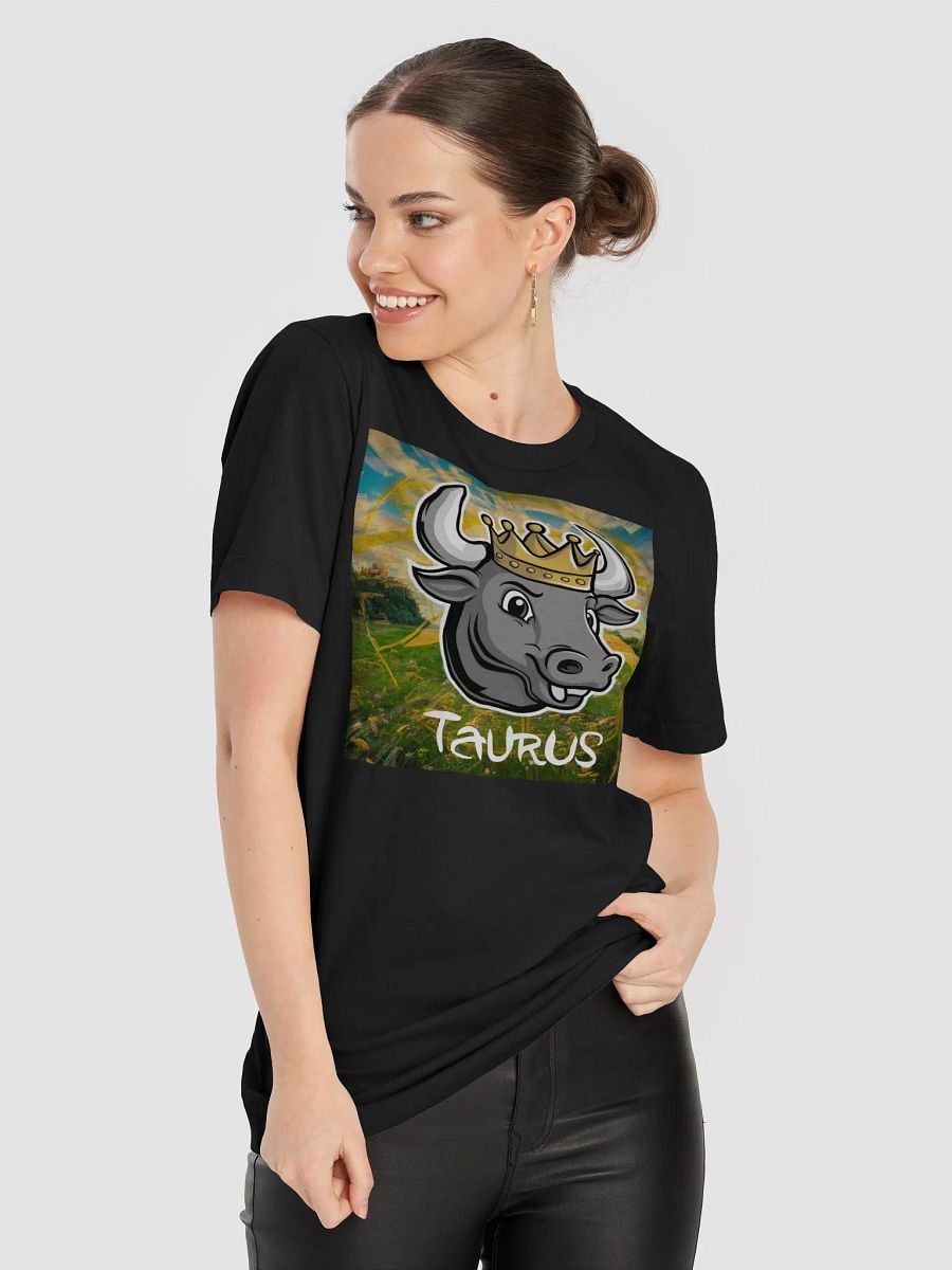 Unisex Taurus Zodiac T-Shirt with Crowned Bull Design - Supersoft Cotton product image (9)