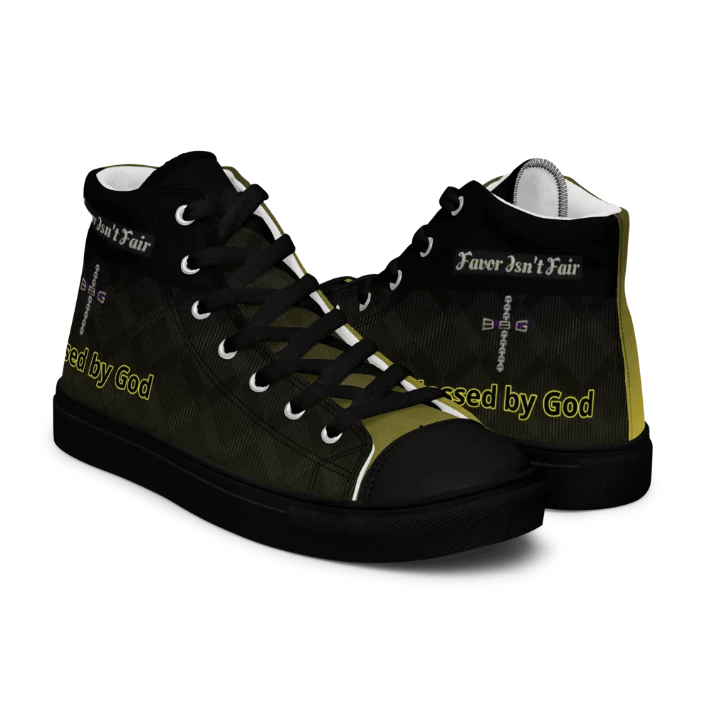 BBG Diamond Cross Black and Gold High Tops - Black Soles product image (7)
