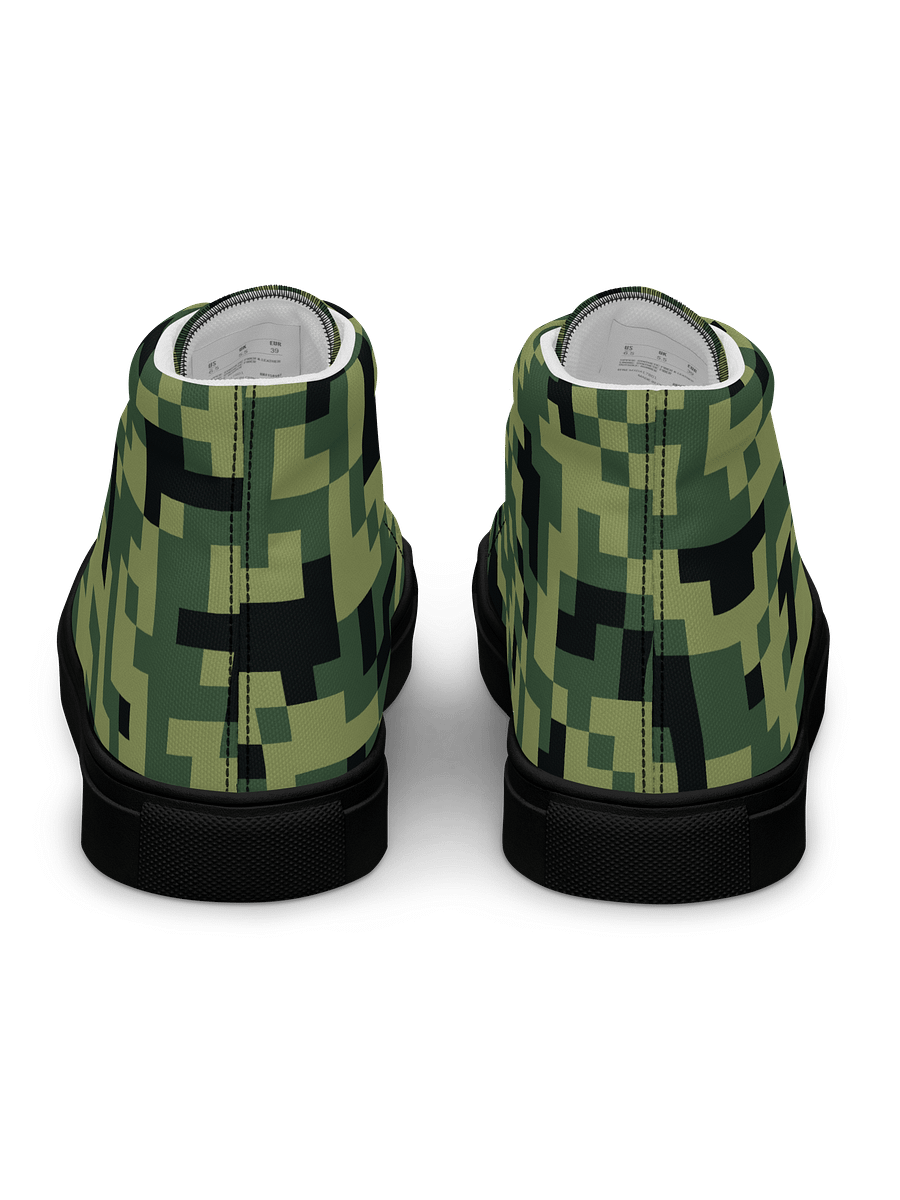 Military Green Camouflage Pixels Camo Pattern Women's High Top Canvas Shoes product image (6)