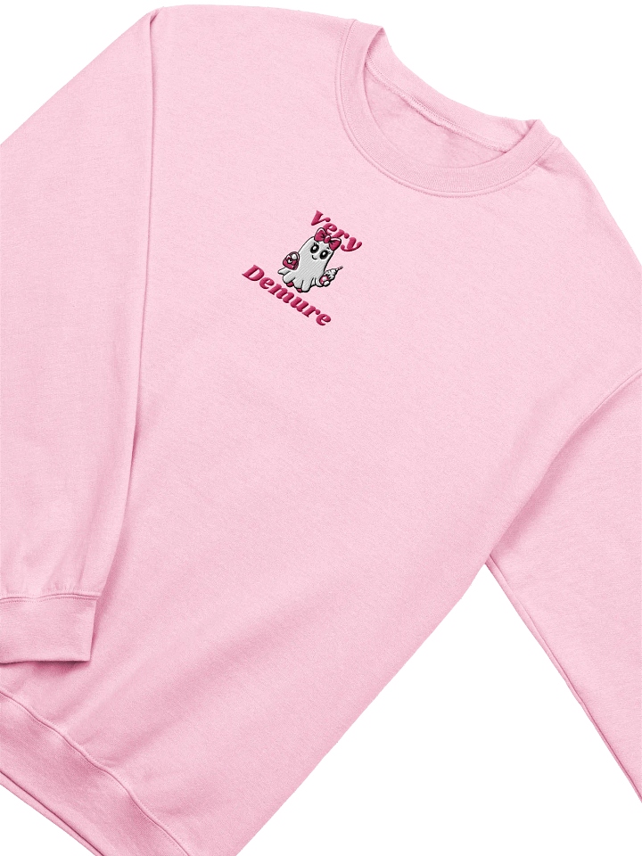Very Demure Cute Ghost Embroidered Classic Crewneck Sweatshirt product image (2)