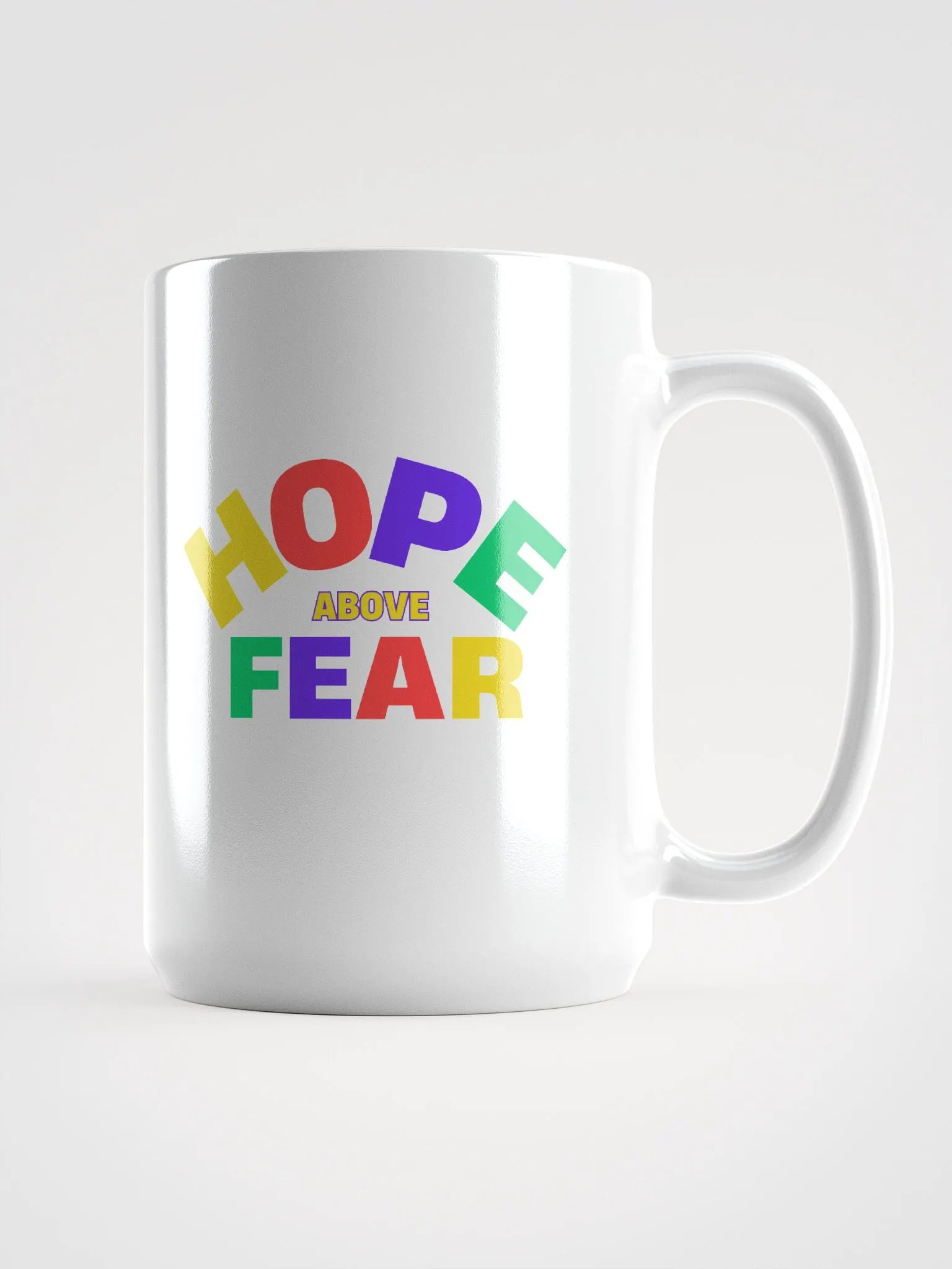 HOPE & FEAR Above White Glossy Mug product image (1)
