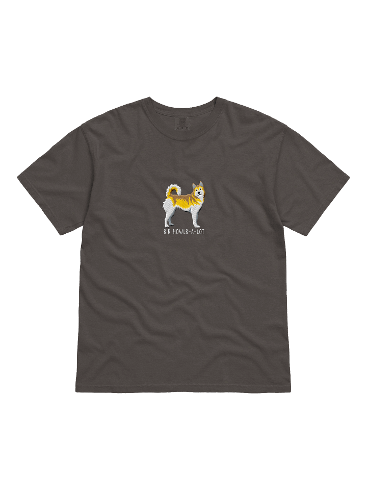 Sir Howls-A-Lot T-Shirt(Embroidered) of a Siberian Husky(Lemon) product image (1)