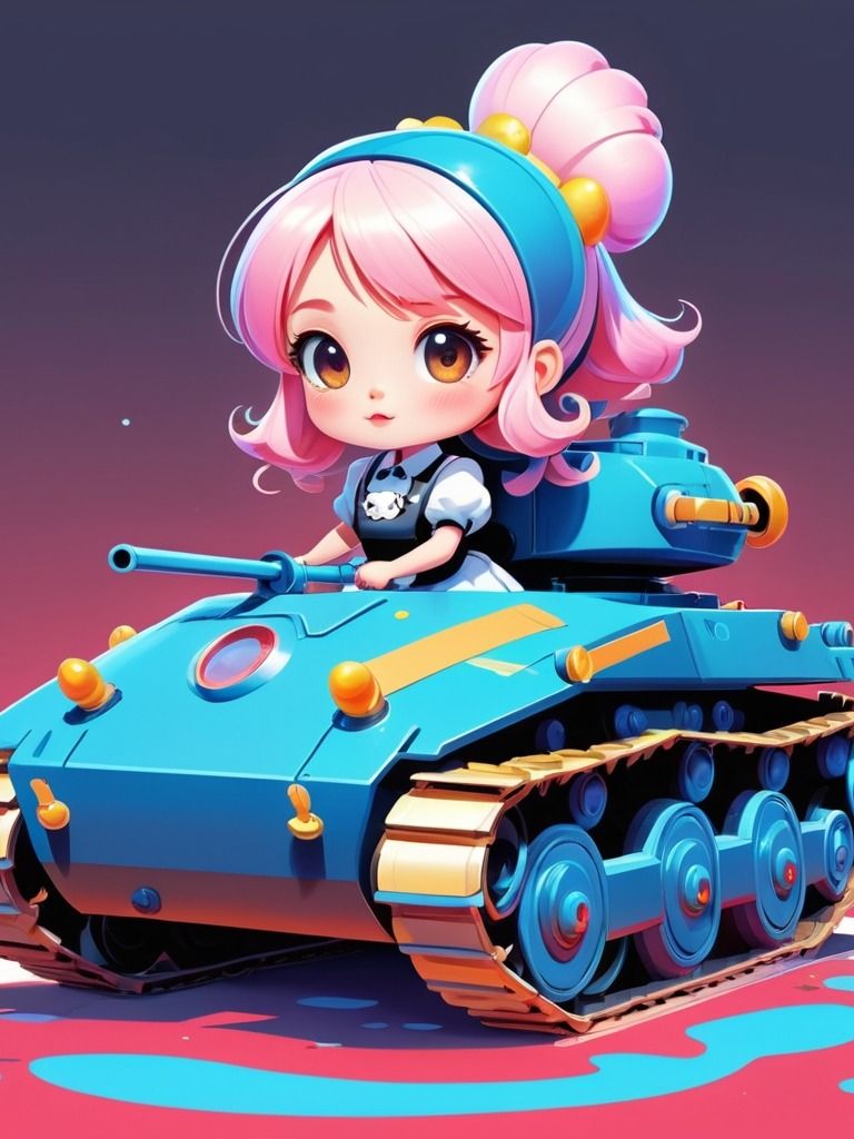 Chibi Maid Tank Set B - Pin Button Collection product image (5)